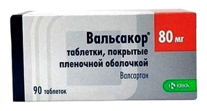 Вальсакор Таблетки покрытые пленочной оболочкой 80 мг 90 шт 48807