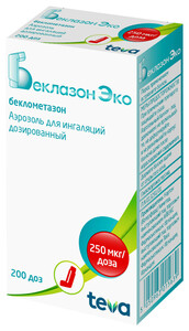 Беклазон Эко Аэрозоль 250 мкг/доза 200 доз беклазон эко 100 мкг доза 200 доз