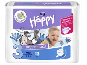 Bella baby Happy Подгузники Midi 5-9 кг 13 шт