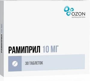 Рамиприл-Озон Таблетки 10 мг 30 шт рамиприл акрихин таблетки 10 мг 30 шт