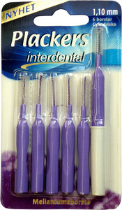 Плейкерс микс Ершики межзубные 1,1 мм фиолетовые plackers micro mint зубочистки с нитью для задних зубов мята 75 шт
