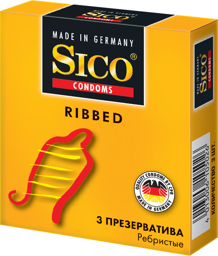 Sico Ribbed Презервативы ребристые 3 шт
