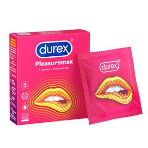 Durex Pleasuremax Презервативы с рельефными полосками и точками 3 шт рельефные презервативы с точками и рёбрами durex pleasuremax 12 шт