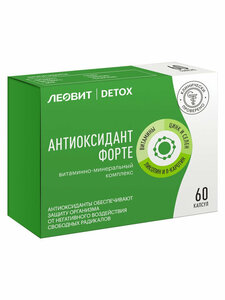 антиоксидант форте витаминно минеральный комплекс detox леовит капсулы 500мг 60шт Леовит Detox антиоксидант форте витаминно-минеральный комплекс капсулы 60 шт