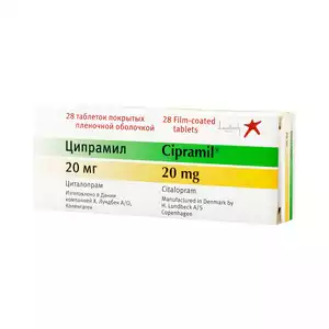 Ципрамил Таблетки покрытые пленочной оболочкой 20 мг 28 шт