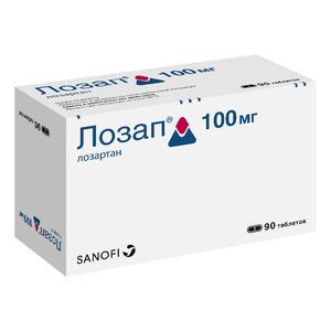 Лозап Таблетки покрытые оболочкой 100 мг 90 шт
