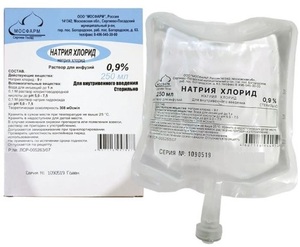 Натрия хлорид Раствор для инфузий флакон 0,9 % 250 мл