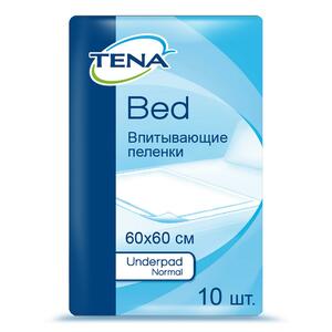 TENA Bed Underpad Normal Простыни впитывающие 60 х 60 см 10 шт цена и фото