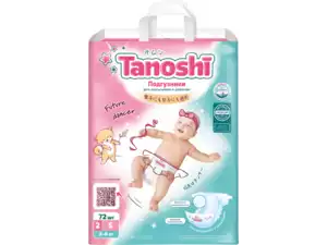 Tanoshi Подгузники для детей размер S 3-6 кг 72 шт