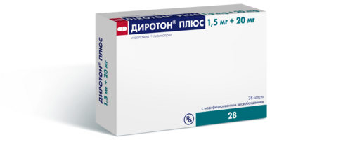 Диротон Плюс Капсулы с модифицированным высвобождением 1,5 мг + 20 мг 28 шт