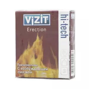 Vizit Hi-Tech Erection Презервативы с возбуждающей смазкой 3 шт