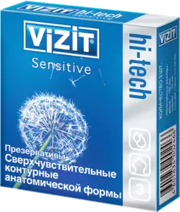 Vizit Hi-Tech Sensitive Презервативы сверхчувствительные 3 шт