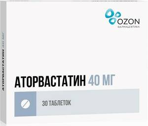 Аторвастатин Таблетки покрытые пленочной оболочкой 40 мг 30 шт аторвастатин тева таблетки покрытые оболочкой 40 мг 30 шт