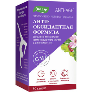 Эвалар Anti-Age Антиоксидантная формула Капсулы 60 шт solgar антиоксидантная формула капсулы 60 шт