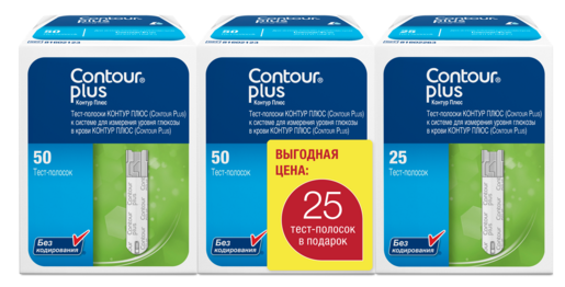 Contour Plus Тест-полоски 125 шт