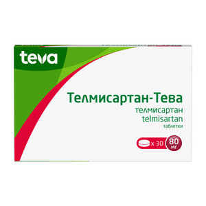 телмисартан тева таблетки 80 мг 30 шт Телмисартан-Тева Таблетки 80 мг 30 шт