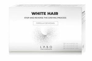 WHITE HAIR Лосьон для приостановки процесса поседения и восстановления естественного цвета волос для женщин 20 шт