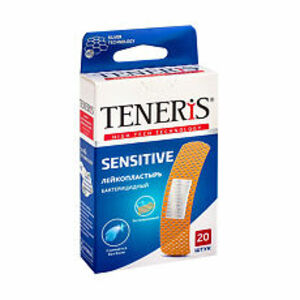 цена Teneris Sensitive Лейкопластырь бактерицидный с ионами серебра на нетканой основе 20 шт