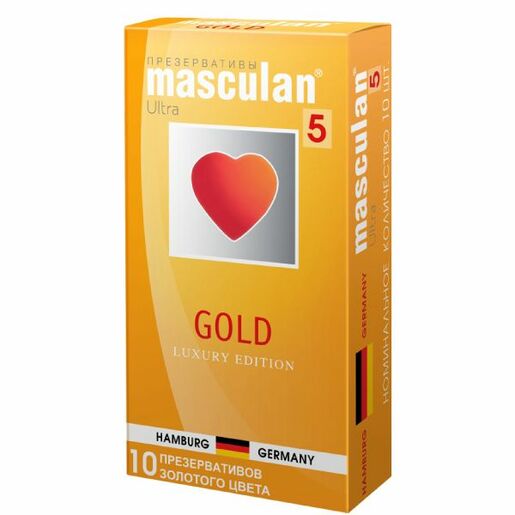 Masculan Презервативы Ultra 5 утонченный латекс золотого цвета 10 шт