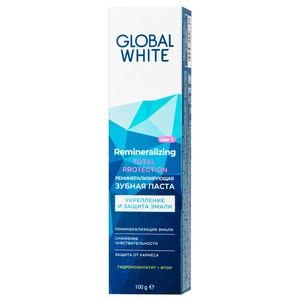 Global White Паста зубная реминерализирующая 100 г global white реминерализирующая зубная паста 100 г global white подготовка к отбеливанию
