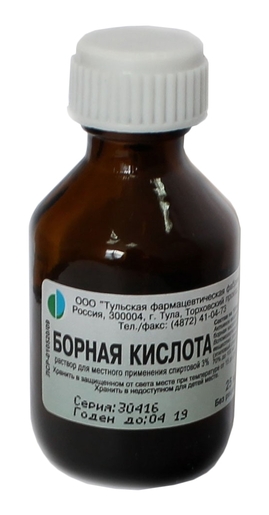 Борная кислота р-р спирт(фл) 3% - 25 мл N1, Гиппократ (РОССИЯ)
