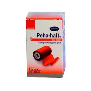 цена Hartmann Peha-haft бинт фиксирующий когезивный красный 4 м x 8 см