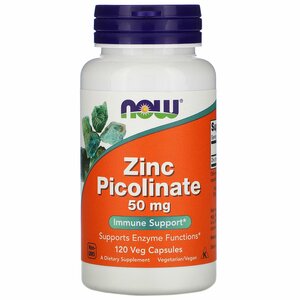 Now Пиколинат Цинка Капсулы 50 мг 120 шт пиколинат цинка 50мг now zinc picolinate 120 капсул для зрения иммунитета кожи мышц обмена веществ