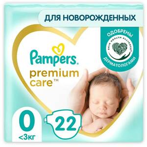 Pampers Premium Care Подгузники размер 0 22 шт