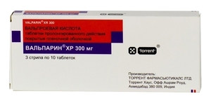 цена Вальпарин ХР таблетки покрытые пленочной оболочкой пролонгированного действия 300 мг 30 шт