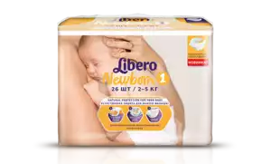 Libero Newborn подгузники 2-5 кг 26 шт