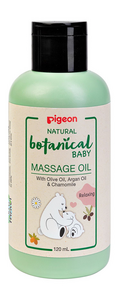 Pigeon Масло массажное natural botanical baby massage oil 120 мл раковина градиент