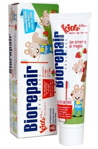 цена Biorepair Kids Strawberry Паста зубная с экстрактом земляники для детей от 0 до 6 лет 50 мл