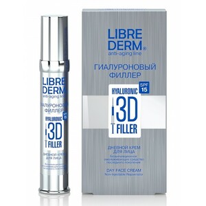 Librederm Крем дневной гиалуроновый филлер SPF 15 30 мл преображающий крем для лица 3d filler makeover blur cream 15мл