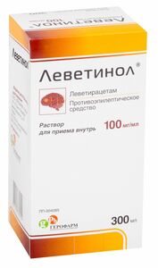 Леветинол раствор для приема внутрь 100 мг/мл 300 мл