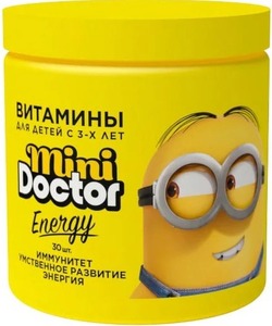 Mini Doctor Energy Пастилки жевательные для детей с 3 лет 30 шт mirrolla mirrolla бад к пище витамин с 60 мг со вкусом лимона