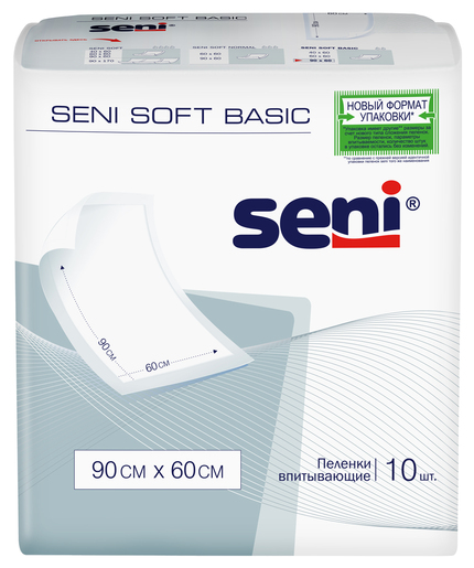 Seni Soft Basic пеленки 60 х 90 см 10 шт