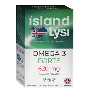 Lysi Омега-3 форте Капсулы 32 шт lysi омега 3 витамин d капсулы 60 шт