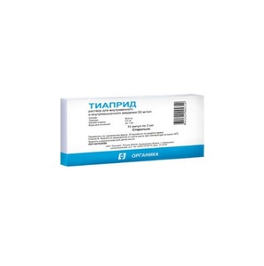 Тиаприд Раствор для внутривенного и внутримышечного введения 50 мг/мл 2 мл Ампулы 10 шт