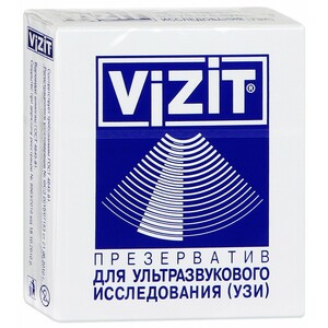 Vizit Презерватив для УЗИ 1 шт презервативы для узи viva комплект 100 шт без накопителя гладкие без смазки 210×28 мм
