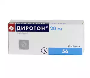 Диротон Таблетки 20 мг 56 шт