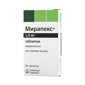Мирапекс Таблетки 1 мг 30 шт