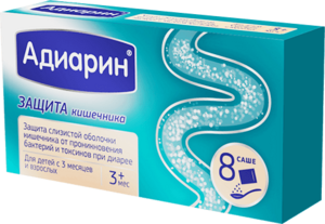 Адиарин Защита кишечника Порошок для приготовления раствора для приема внутрь саше 250 мг 8 шт