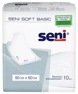 Seni Soft Basic пеленки 60 х 90 см 10 шт