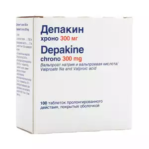 Депакин хроно Таблетки пролонгированного действия покрытые оболочкой 300 мг 100шт