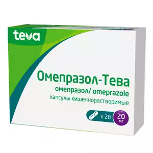 Омепразол-тева Капсулы кишечнорастворимые 20 мг 28 шт