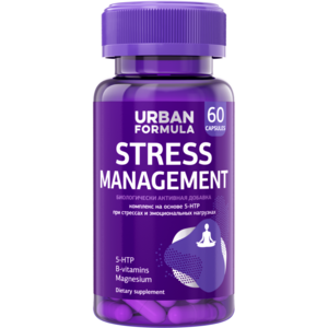 Urban Formula Stress Management 5-HTP Капсулы антистресс 60 шт комплекс коррекции веса urban formula sinbiotic flat belly 30 мл