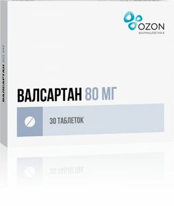 Валсартан-Озон Таблетки покрытые пленочной оболочкой 80 мг 30 шт