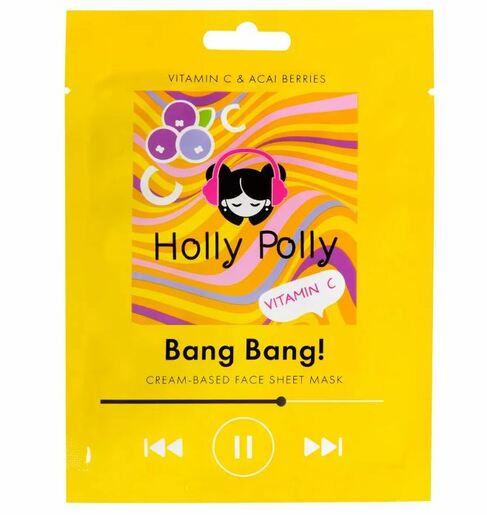 Holly Polly Bang Bang! Маска тканевая для лица на кремовой основе с витамином с и ягодами асаи 22 г