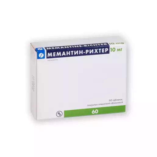 Мемантин рихтер Таблетки покрытые пленочной оболочкой 10 мг 60 шт