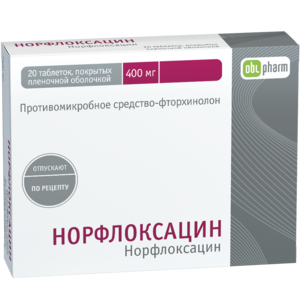 Норфлоксацин-OBL Таблетки покрытые оболочкой 400 мг 20 шт